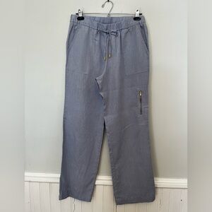 Company Ellen Tracy Blue Linen Pants, Size Medium